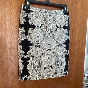 H&M Black and White Mini Pencil Skirt for Cocktail